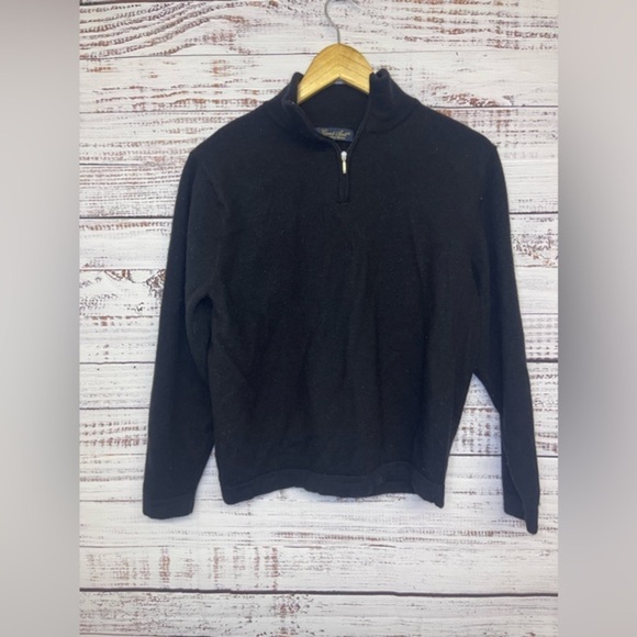 Garret Scott Sweater Mens Large Merino Wool Extra Fine Quarter Zip - Picture 1 of 6